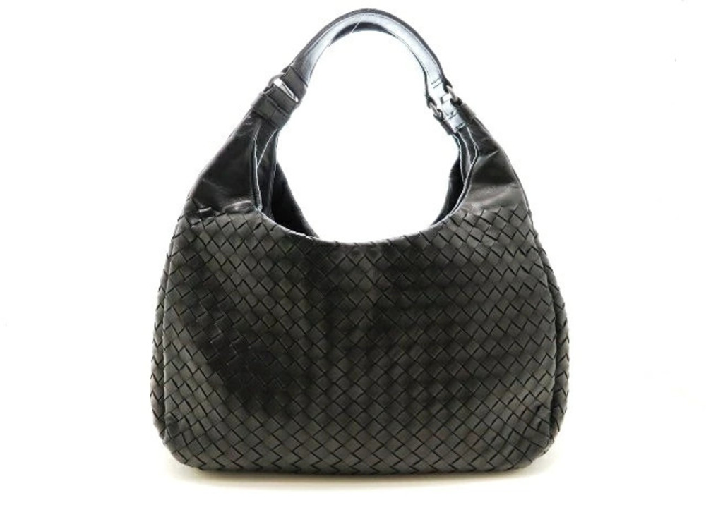BOTTEGA VENETA Shoulder Bag Campana Calf Intrecciato Black